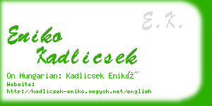 eniko kadlicsek business card